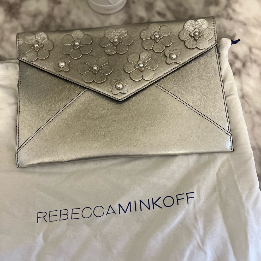 Rebecca Minkoff Metallic Silver Clutch